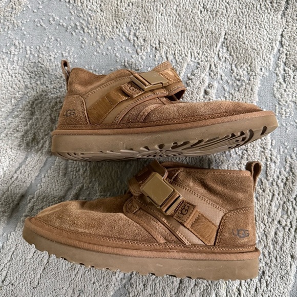 UGG Neumel Snapback Suede leather Chukka short Boots Chestnut Brown pull on 9 main image 11